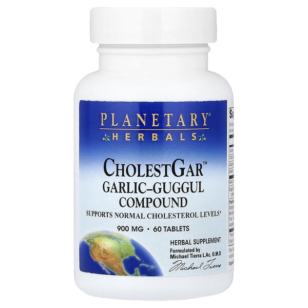 Planetary Herbals, CholestGar™ 마늘 Gggul 컴파운드, 60정