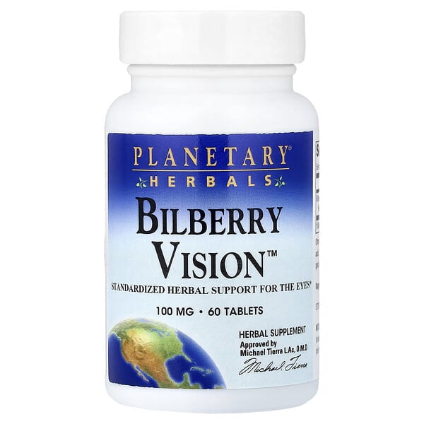 Planetary Herbals Bilberry Vision™, 100 mg, 60 Tablets