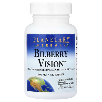 Planetary Herbals, Bilberry Vision™, 100 mg, 120 Tablets