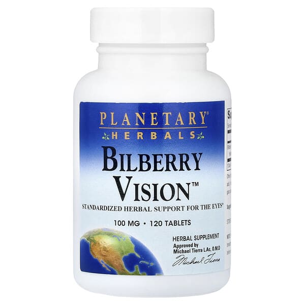 Planetary Herbals Bilberry Vision™, 100 mg, 120 Tablets
