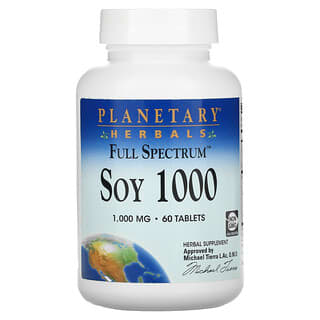 Planetary Herbals, Soya 1000 Full Spectrum, Espectro completo, 1000 mg, 60 comprimidos