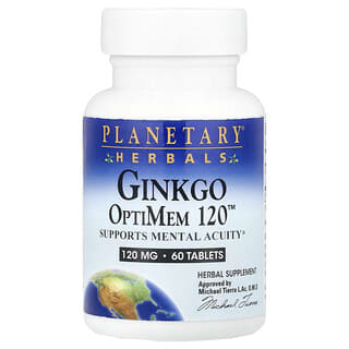 Planetary Herbals, Ginkgo OptiMem 120™, 120 mg, 60 Tabletten