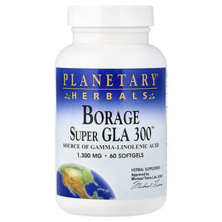 Planetary Herbals, Super GLA 300™ por borraja, 1300 mg, 60 cápsulas blandas