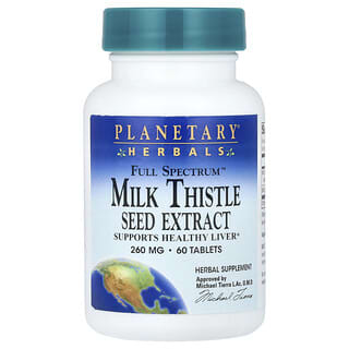 Planetary Herbals, Full Spectrum™ Milk Thistle Seed Extract, Mariendistelsamenextrakt, 1.040 mg, 60 Tabletten (260 mg pro Tablette)