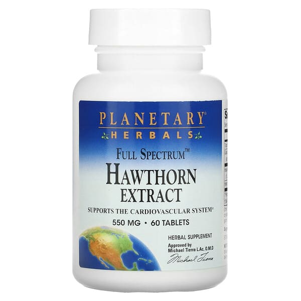 Planetary Herbals, Voll-Spektrum, Weißdorn Extrakt, 550 mg, 60 Tabletten