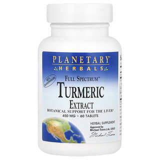 Planetary Herbals, Full Spectrum Turmeric Extract, 450 mg, 60 Tablets