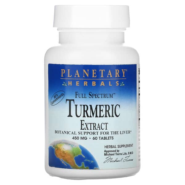 Planetary Herbals, Extrato de Açafrão Espectro Completo, 450 mg, 60 Tabletes