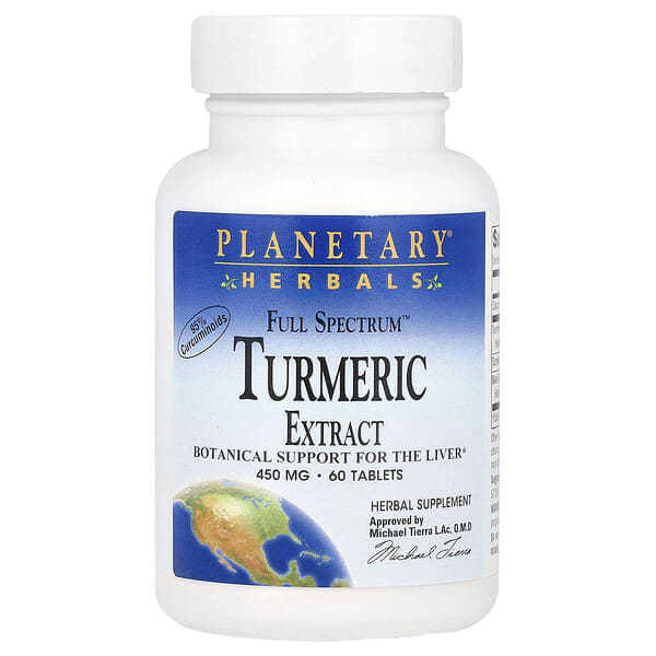 Planetary Herbals, 풀 스펙트럼 터메릭 추출물, 450 mg, 60 태블릿