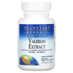 Planetary Herbals, Baldrian-Extrakt, Vollspektrum, 650 mg, 60 Tabletten