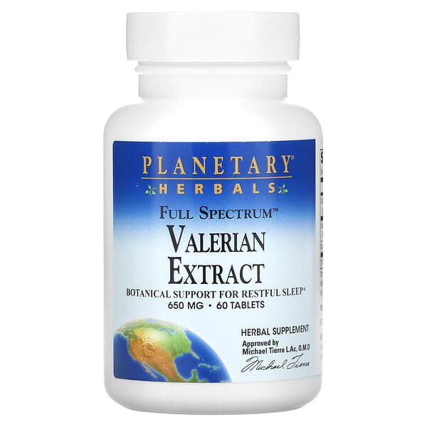 Planetary Herbals, Baldrian-Extrakt, Vollspektrum, 650 mg, 60 Tabletten