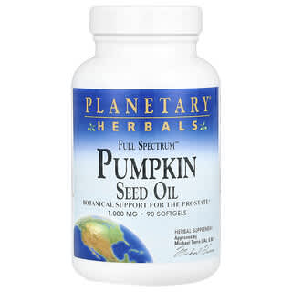 Planetary Herbals, Тыквенное масло с полным спектром активных веществ, 1000 мг, 90 гелевых капсул