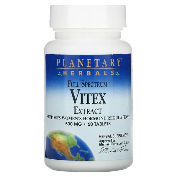 Planetary Herbals‏, مجموعة كاملة، خلاصة Vitex، مقدار 500 ملغ، 60 قرص