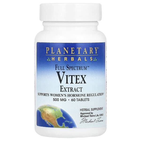 Planetary Herbals, Full Spectrum™ Vitex Extract, 500 mg, 60 Tablets