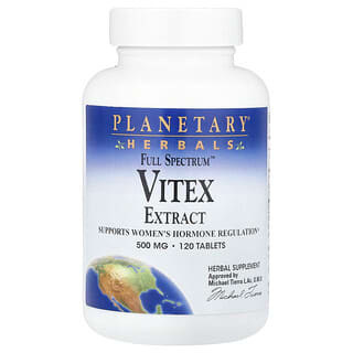 Planetary Herbals, Extracto de vitex Full Spectrum™, 500 mg, 120 comprimidos