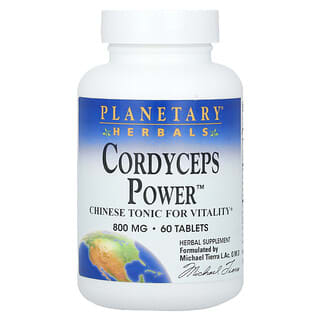 Planetary Herbals, Cordyceps Power, Suplemento que brinda el poder del Cordyceps, 800 mg, 60 comprimidos (400 mg por comprimido)