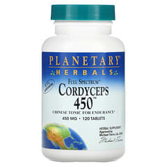 Planetary Herbals, Cordyceps 450, Voll-Spektrum, 450 mg, 120 Tabletten