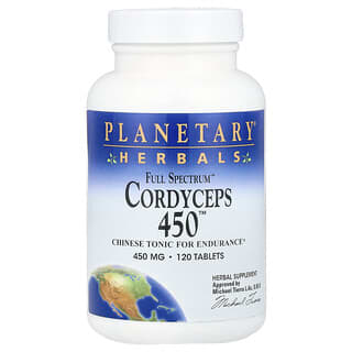 Planetary Herbals, Full Spectrum™ Cordyceps 450™, 450 mg, 120 Tablets (225 mg per Tablet)