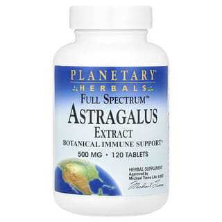 Planetary Herbals, Extrait d'astragale Full Spectrum, 500 mg, 120 comprimés