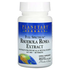 Planetary Herbals, Extracto de Rhodiola rosea, Espectro completo, 327 mg, 60 comprimidos
