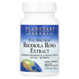 Planetary Herbals, Full Spectrum™ Rhodiola rosea (Rosenwurzextrakt), 655 mg, 60 Tabletten (327 mg pro Tablette)