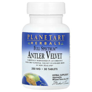 بلانيتاري هربالز‏, Full Spectrum ™ Antler Velvet ، 500 ملجم ، 30 قرصًا (250 ملجم لكل قرص)