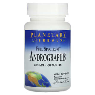 Planetary Herbals, Андрографис полного спектра, 400 мг, 60 таблеток