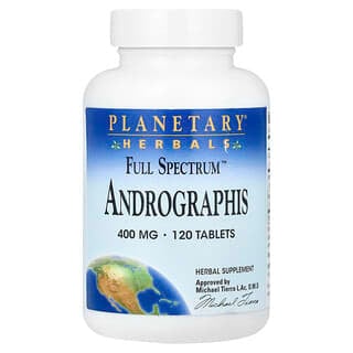 Planetary Herbals, Andrographis de espectro completo, 400 mg, 120 comprimidos