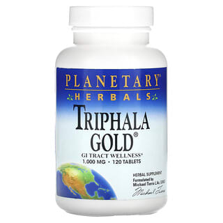 Planetary Herbals, Triphala Gold, Bem-estar do Trato Gastrointestinal, 1000 mg, 120 Comprimidos