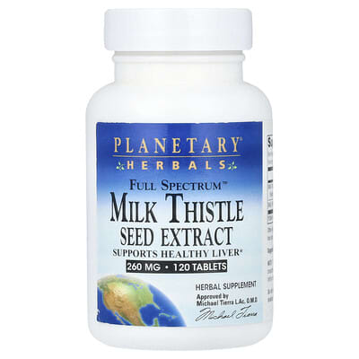 Planetary Herbals, Full Spectrum™ Milk Thistle Seed Extract, 1,040 mg, 120 Tablets (260 mg each)