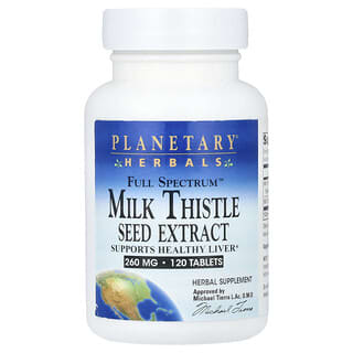 Planetary Herbals, Full Spectrum™ Milk Thistle Seed Extract, Mariendistelsamenextrakt, 1.040 mg, 120 Tabletten (260 mg pro Tablette)