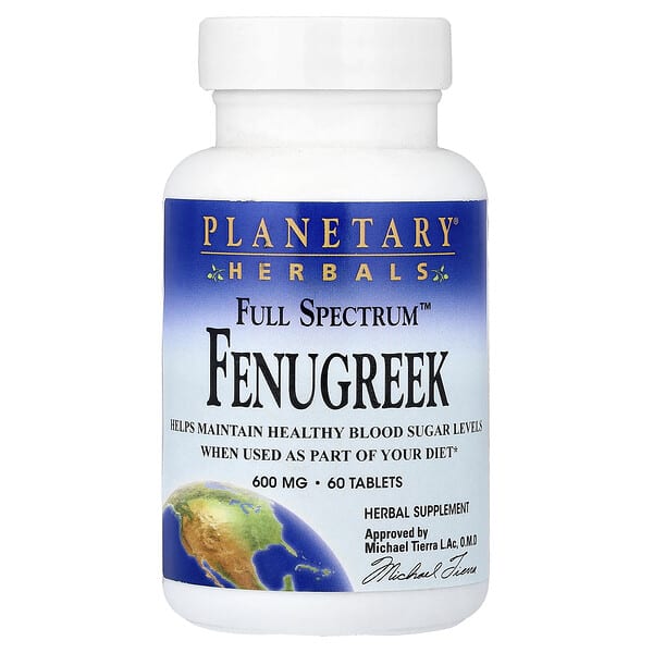Planetary Herbals, Full Spectrum™, Fenugreek, 600 mg, 60 Tablets