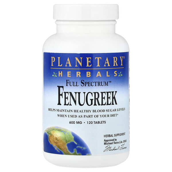 Planetary Herbals, Full Spectrum™, Fenugreek, 600 mg, 120 Tablets