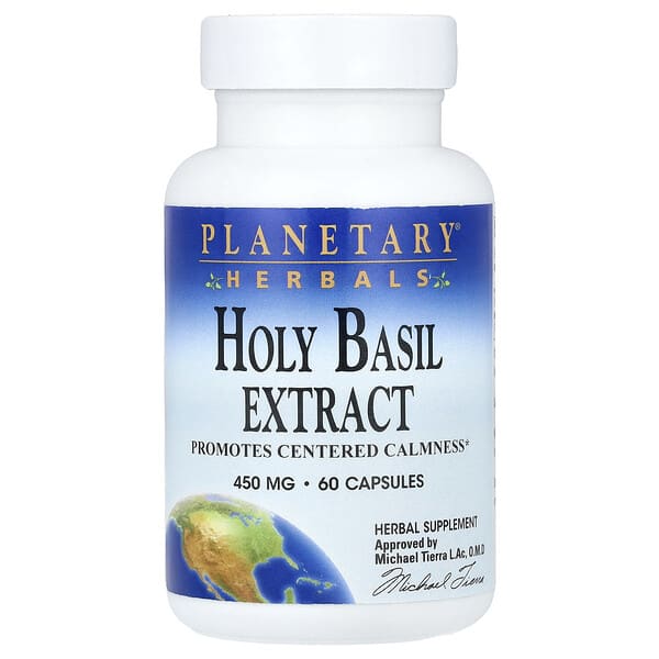 Planetary Herbals, 홀리 바질 추출물, 450mg, 캡슐 60정