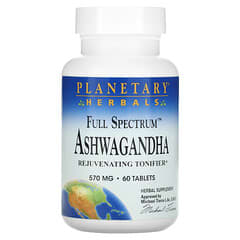 Planetary Herbals, Ashwagandha à spectre complet, 570 mg, 60 comprimés