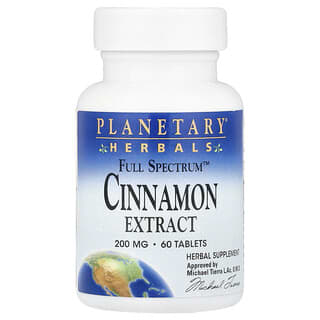 Planetary Herbals, Full Spectrum™ Cinnamon Extract, 400 mg, 60 Tablets (200 mg per Tablet)