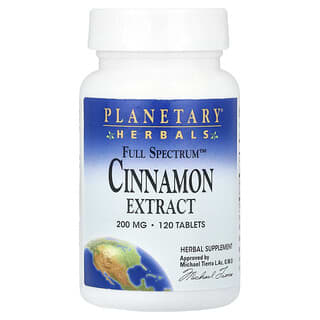 Planetary Herbals, Full Spectrum™ Cinnamon Extract, Zimtextrakt, 400 mg, 120 Tabletten (200 mg pro Tablette)