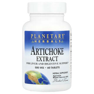 Planetary Herbals, Extracto de alcachofa, 500 mg, 60 comprimidos