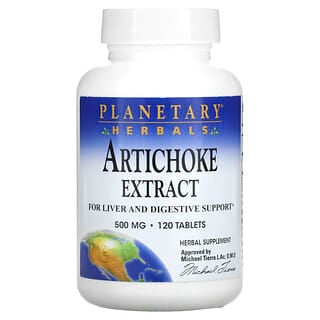 Planetary Herbals, Extrato de Alcachofra, 500 mg, 120 Comprimidos