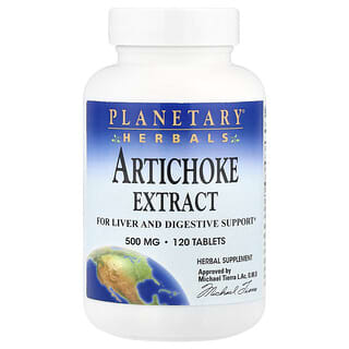 Planetary Herbals, Extrato de Alcachofra, 500 mg, 120 Comprimidos