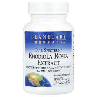 Planetary Herbals, Full Spectrum™ Rhodiola Rosea Extract, 655 mg, 120 Tablets (327 mg per Tablet)