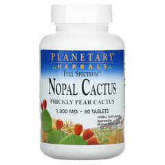 Planetary Herbals, Nopal à spectre complet, 1000 mg, 60 comprimés