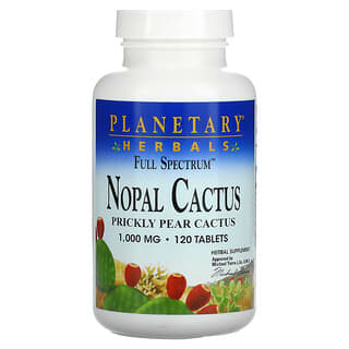 Planetary Herbals, Nopal Cactus, Espectro Total, Nopal, 1,000 mg, 120 Tabletas