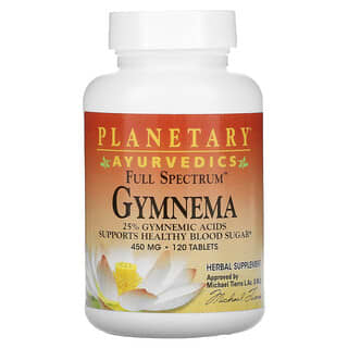 Planetary Herbals, Ayurvédicos, Amplo Espectro, Gymnema, 450 mg, 120 Comprimidos