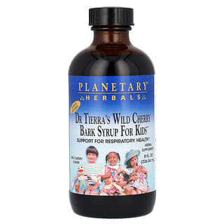Planetary Herbals, Sirop d'écorce de cerisier sauvage pour enfants de Dr Tierra's, Cerise sauvage, 236,56 ml