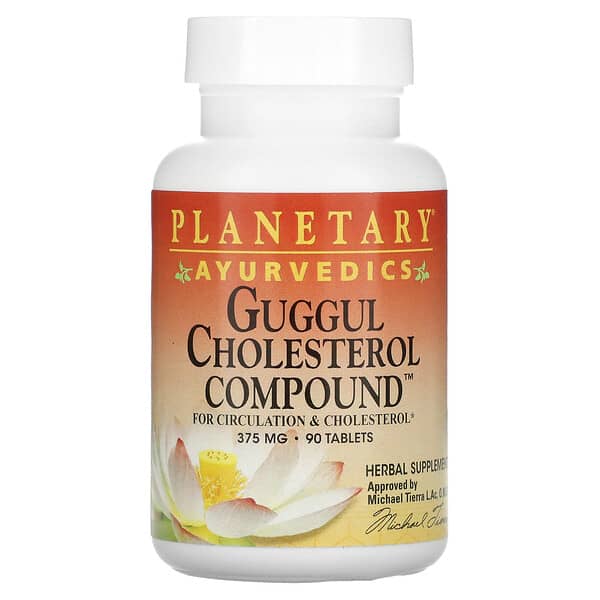 Planetary Herbals‏, Guggul Cholesterol Compound, 375 mg, 90 Tablets