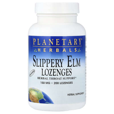 Planetary Herbals, Slippery Elm Lozenges, Original, 150 mg, 200 Tablets
