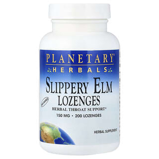 Planetary Herbals, 느릅나무 사탕 정제, 무맛, 150mg, 사탕 정제 200정