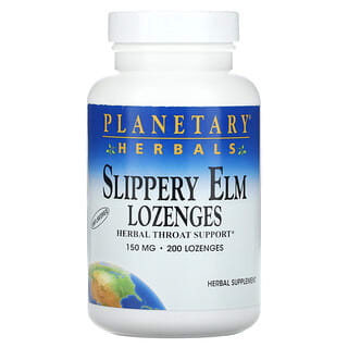 Planetary Herbals, Slippery Elm Lozenges, Unflavored, 150 mg, 200 Lozenges