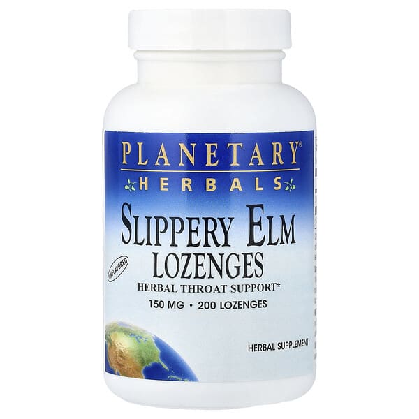Slippery Elm Lozenges, Unflavored, 150 mg, 200 Lozenges