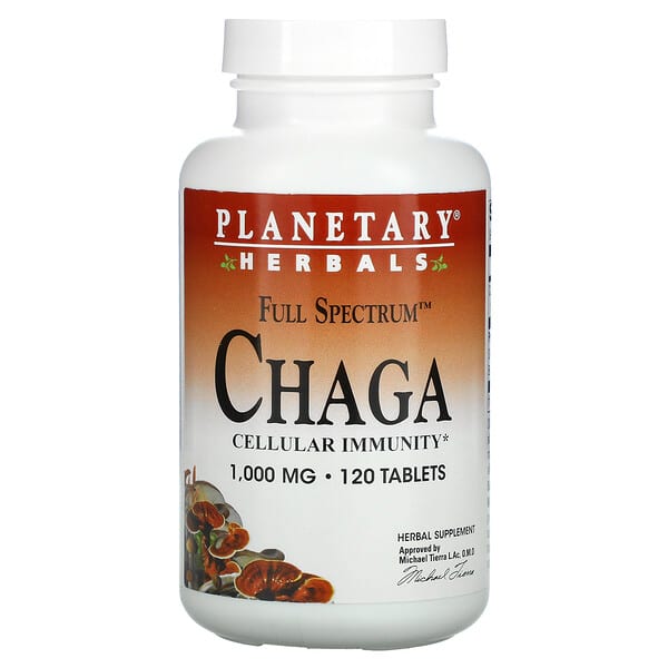 Planetary Herbals, Full Spectrum Chaga, 1,000 mg, 120 Tablets
